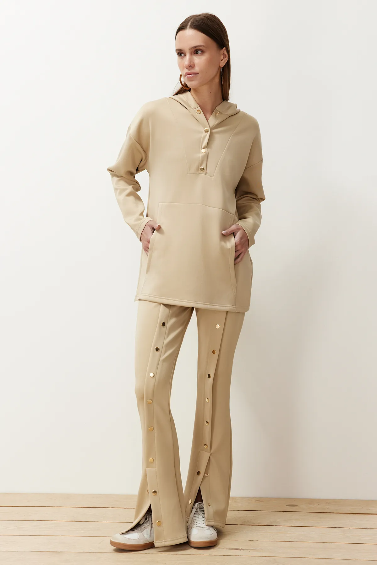 Trendyol Modest  Stone Diver/Scuba Strickoberteil und -unterteil-Set TCTSS24US00051