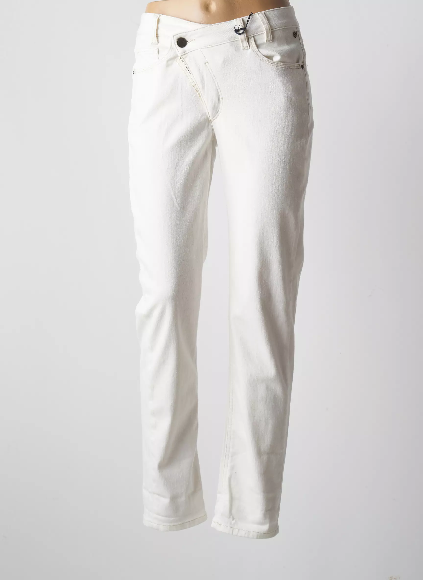 Freeman T Porter Jeans Coupe Droite Femme couleur blanc
