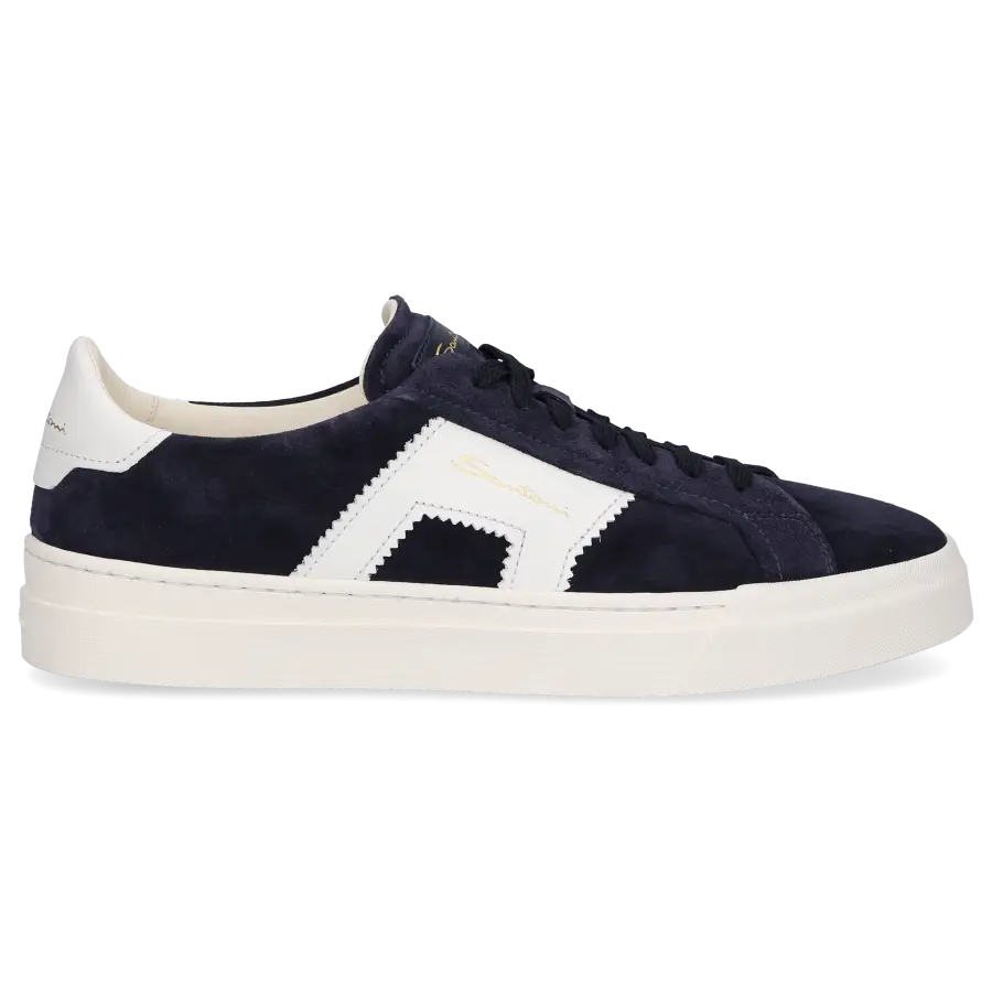 Santoni - Sneaker low DOUBLE BUCKLE Veloursleder - blau