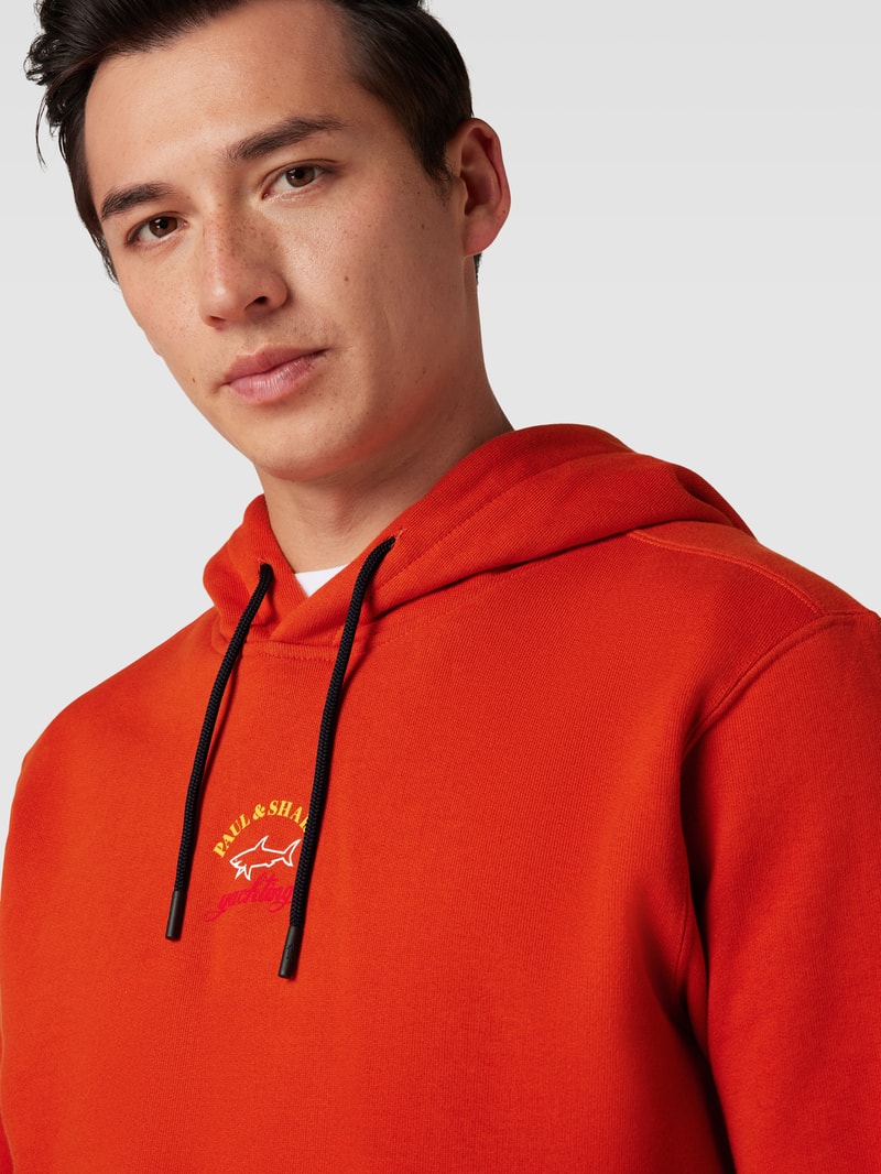 Sweatshirt mit Label-Print in orange