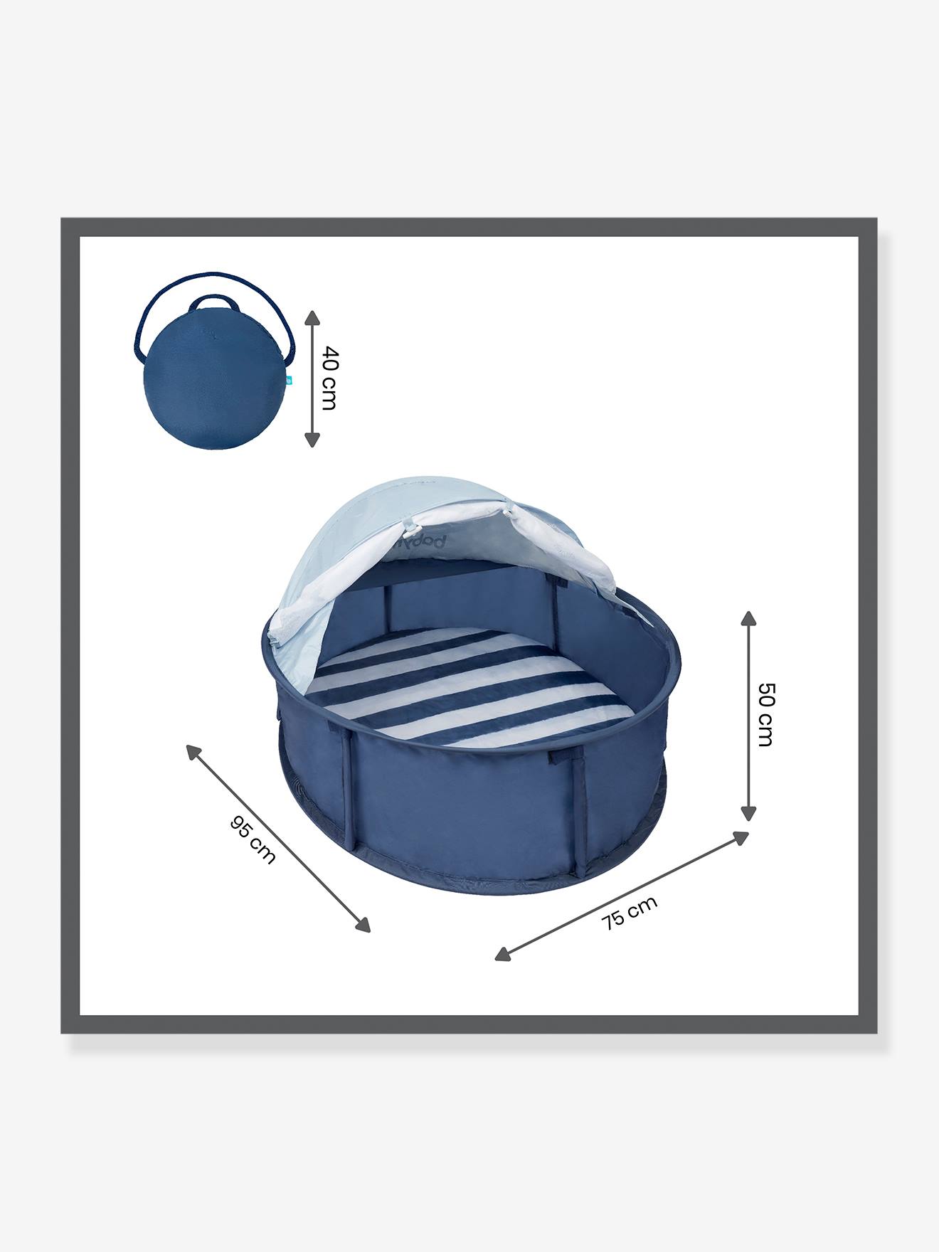 Babymoov Baby Reise-Krabbelbox BABYNI, UV-Schutz BABYMOOV - blau/weiß
