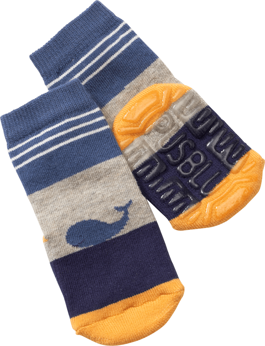 Stoppersocken mit Wal-Motiv, blau, Gr. 19/20, 1 St