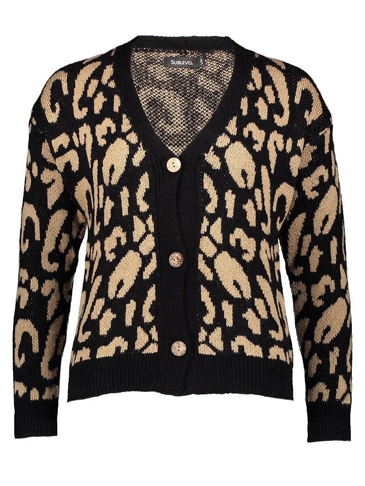 Sublevel Cardigan in Beige/ Schwarz günstig kaufen