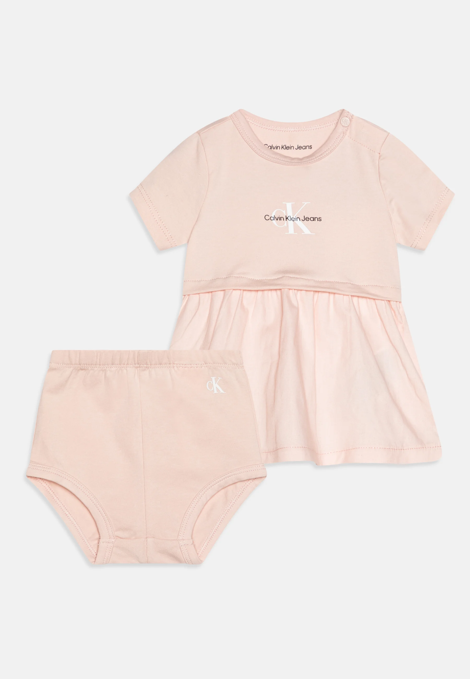 Calvin Klein Jeans BABY MONOGRAMA LOGO MIX MEDIA DRESS - Vestido de punto