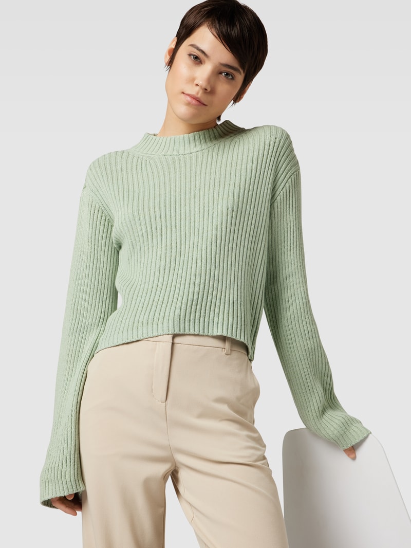 Strickpullover in Ripp-Optik Modell 'HILDE' in schilf