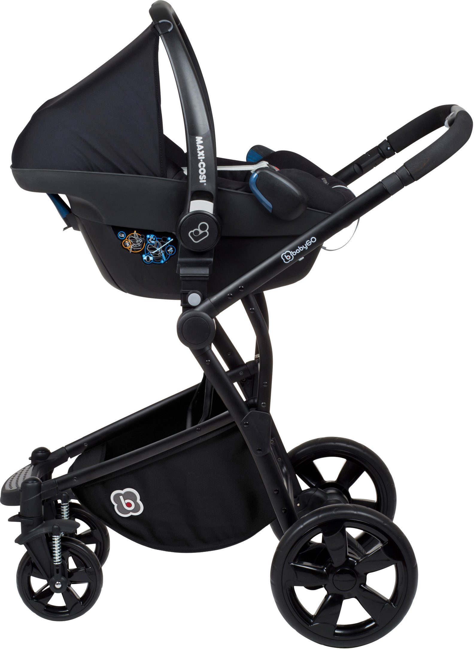 BabyGo Kombi-Kinderwagen Spring, grey, ; Kinderwagen