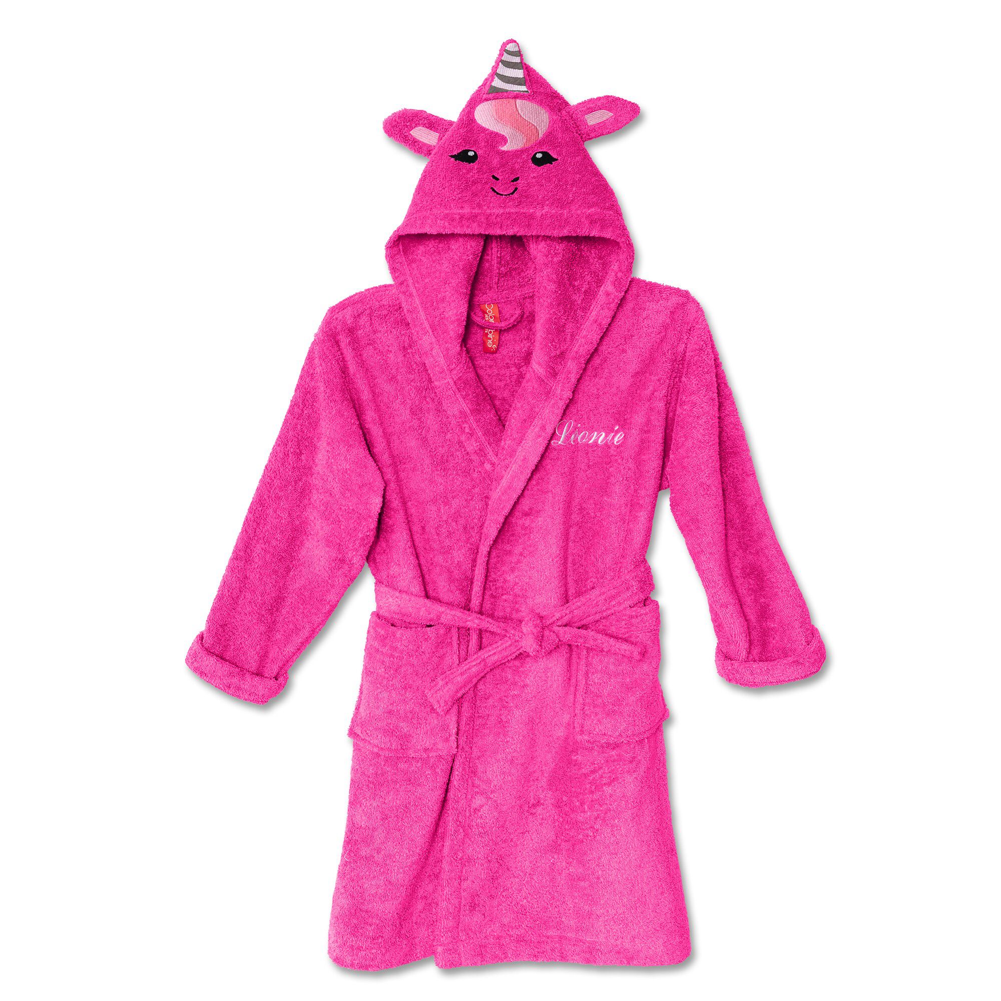 Peignoir de bain enfant personnalisable licorne à capuche