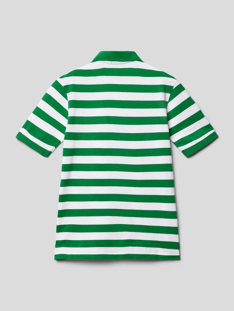 Poloshirt mit Label-Stitching in grün
