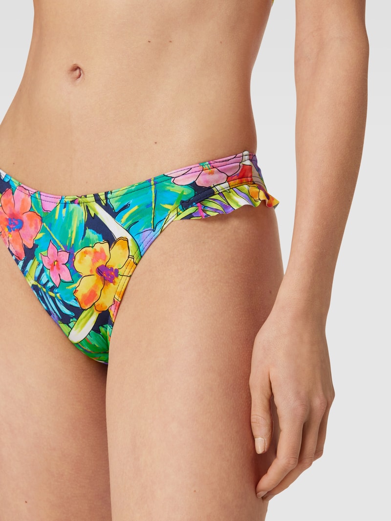 Bikini-Slip mit Allover-Print Modell 'BAILA LEILANI' in marineblau