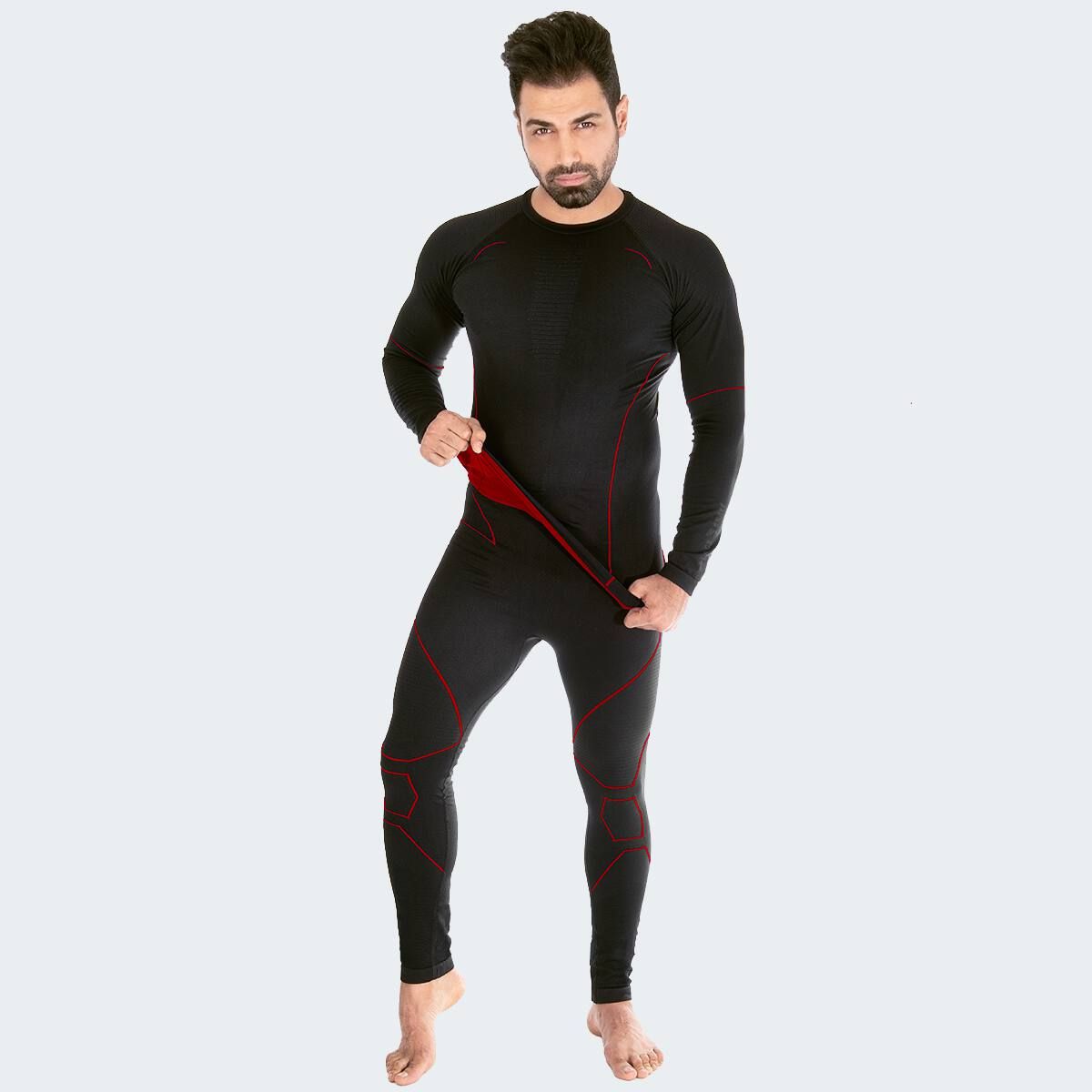 Black Snake Herren Red Seamless Funktionsunterwäsche Set