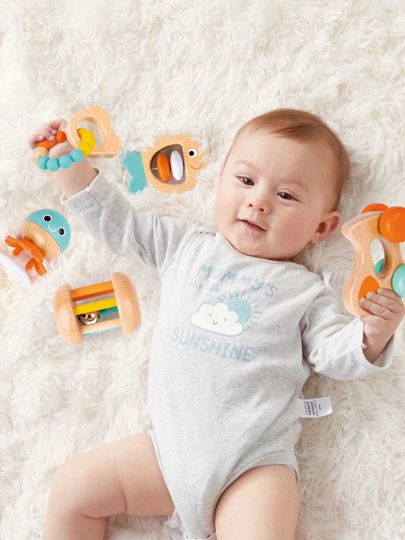 Hape Mitwachsendes Baby Spielzeug-Set HAPE - natur/türkis/orange