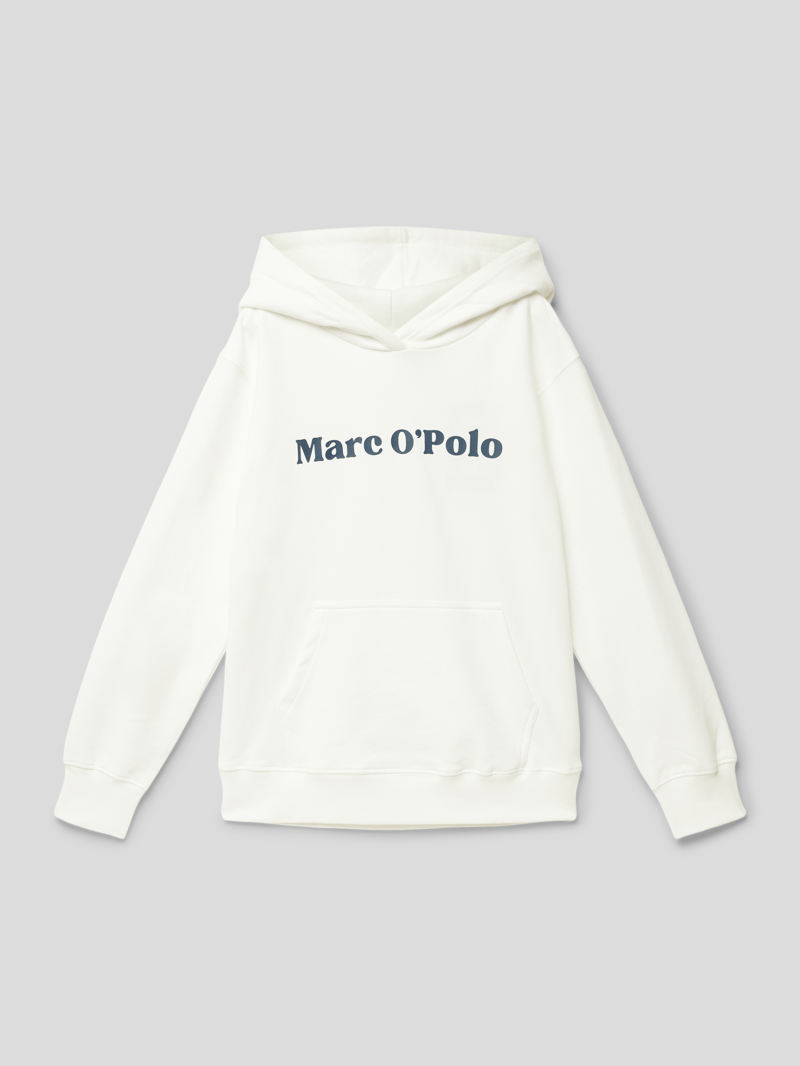 Hoodie mit Label-Details in offwhite