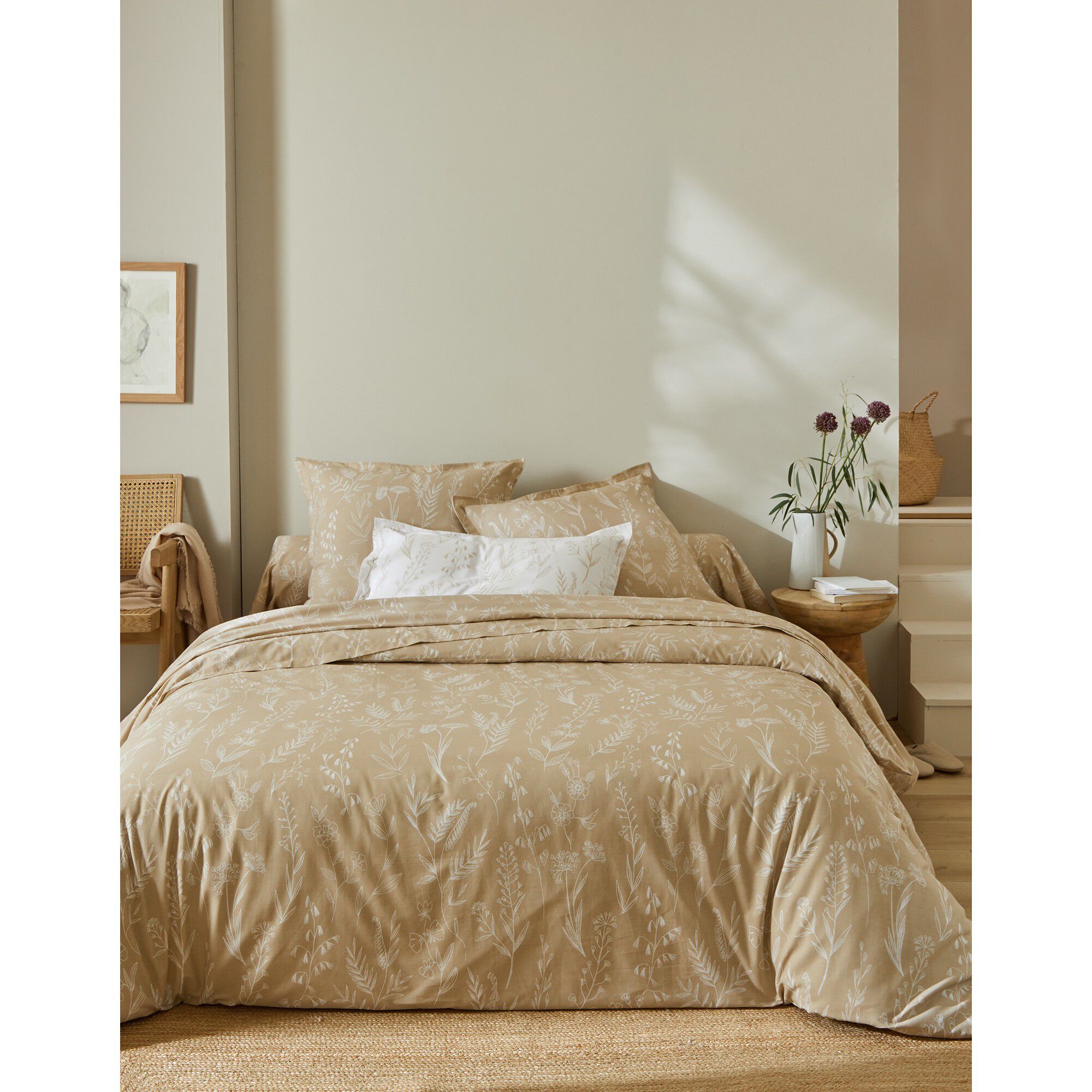 Linge de lit Alessia en coton imprimé fleuri