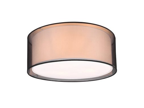 meineWunschleuchte LED Deckenleuchte, Dimmfunktion, LED wechselbar, Warmweiß, Design-er Lampe mit Stoff Lampen-schirm, Treppenhaus & Galerie Ø 50cm