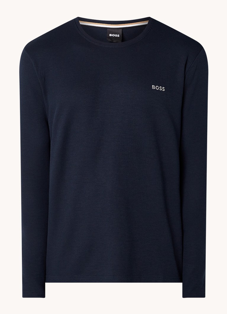 HUGO BOSS Textured waffle pajama top