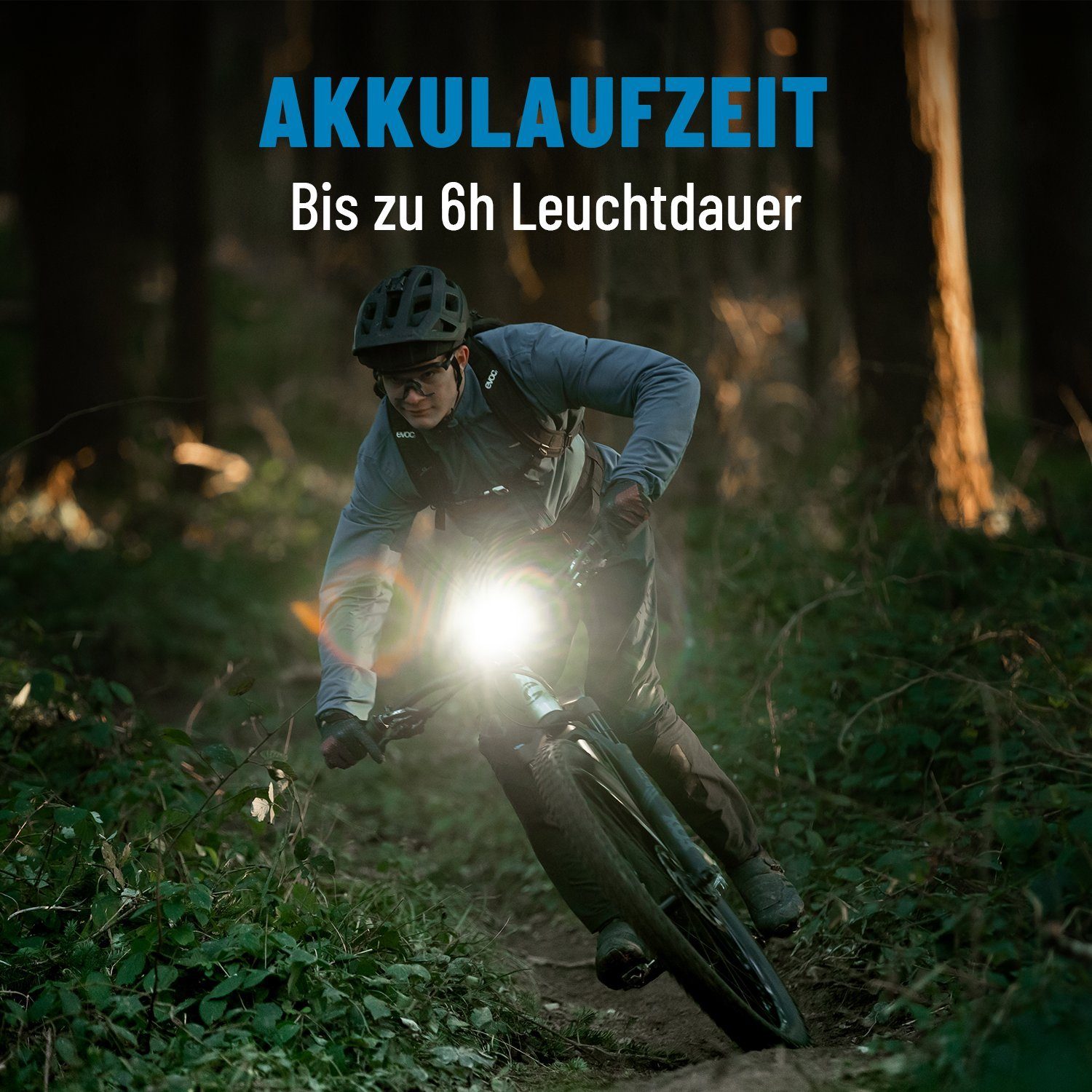 ABSINA Fahrradbeleuchtung LED Fahrradlicht Set USB aufladbar - Scheinwerfer + Rücklicht Set