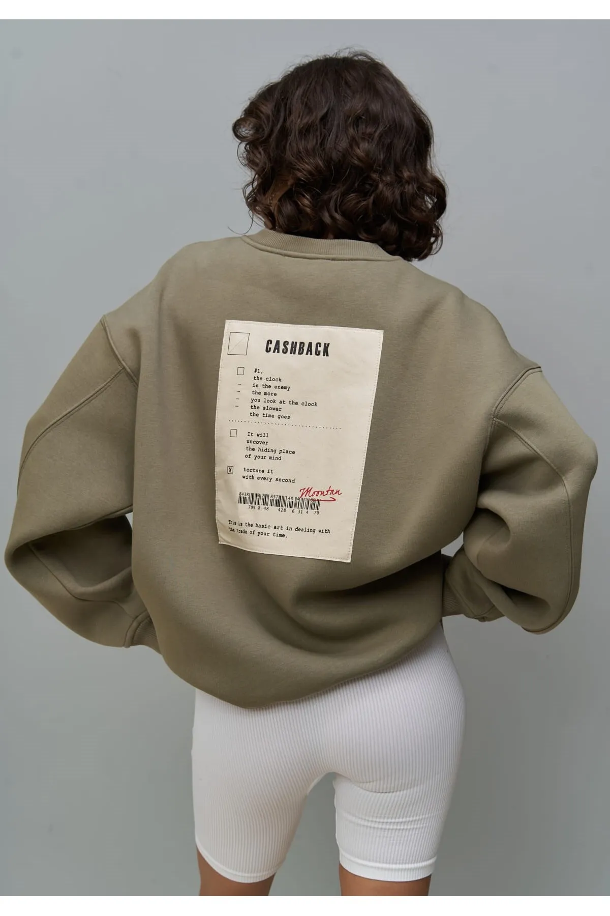 MAİ COLLECTİON  Cashback Soft Khaki Oversize-Sweatshirt