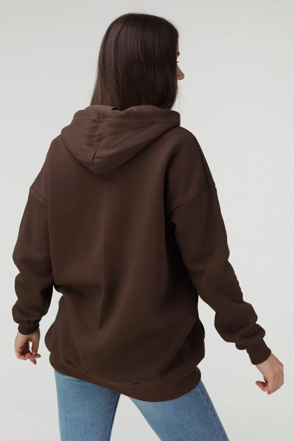 MODAGEN  Brauner Unisex-Strickjacke in Übergröße