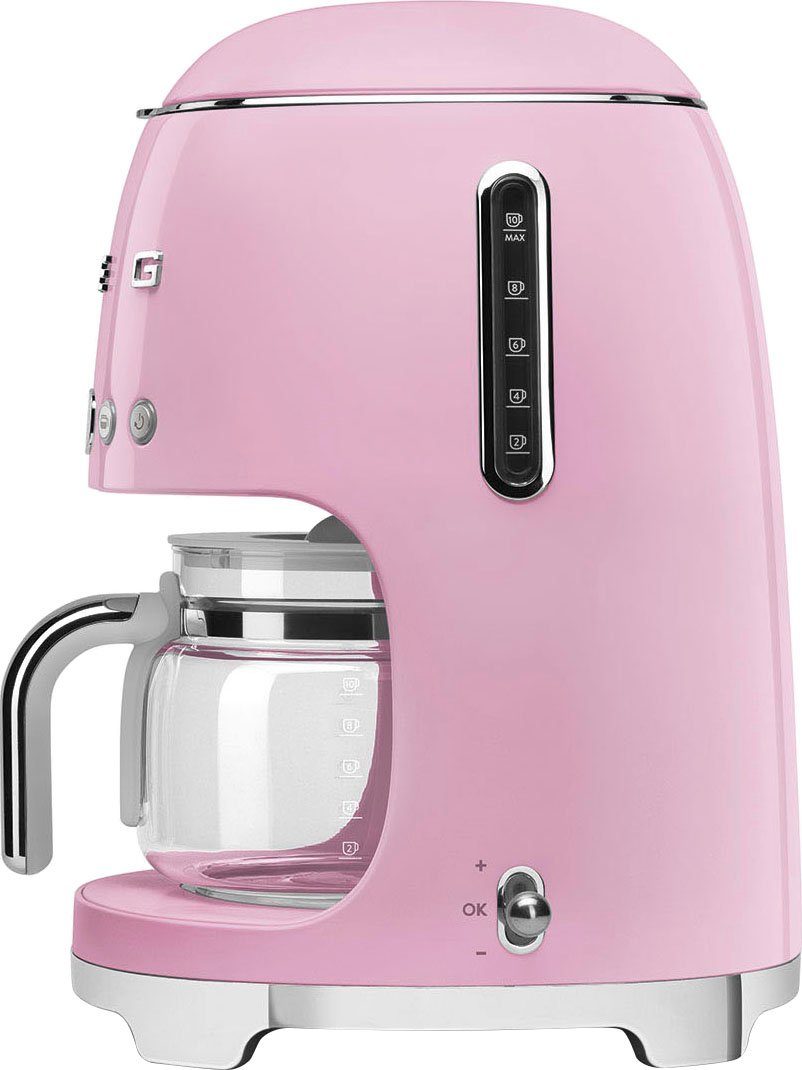 Smeg Filterkaffeemaschine DCF02PKEU, 1,25l Kaffeekanne, Papierfilter, Permanentfilter 1x4