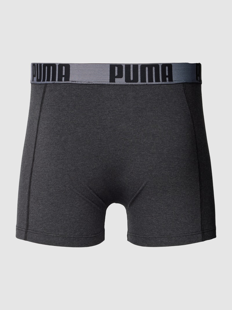 Boxershorts mit elastischem Logo-Bund im 2er-Pack in dunkelgrau meliert