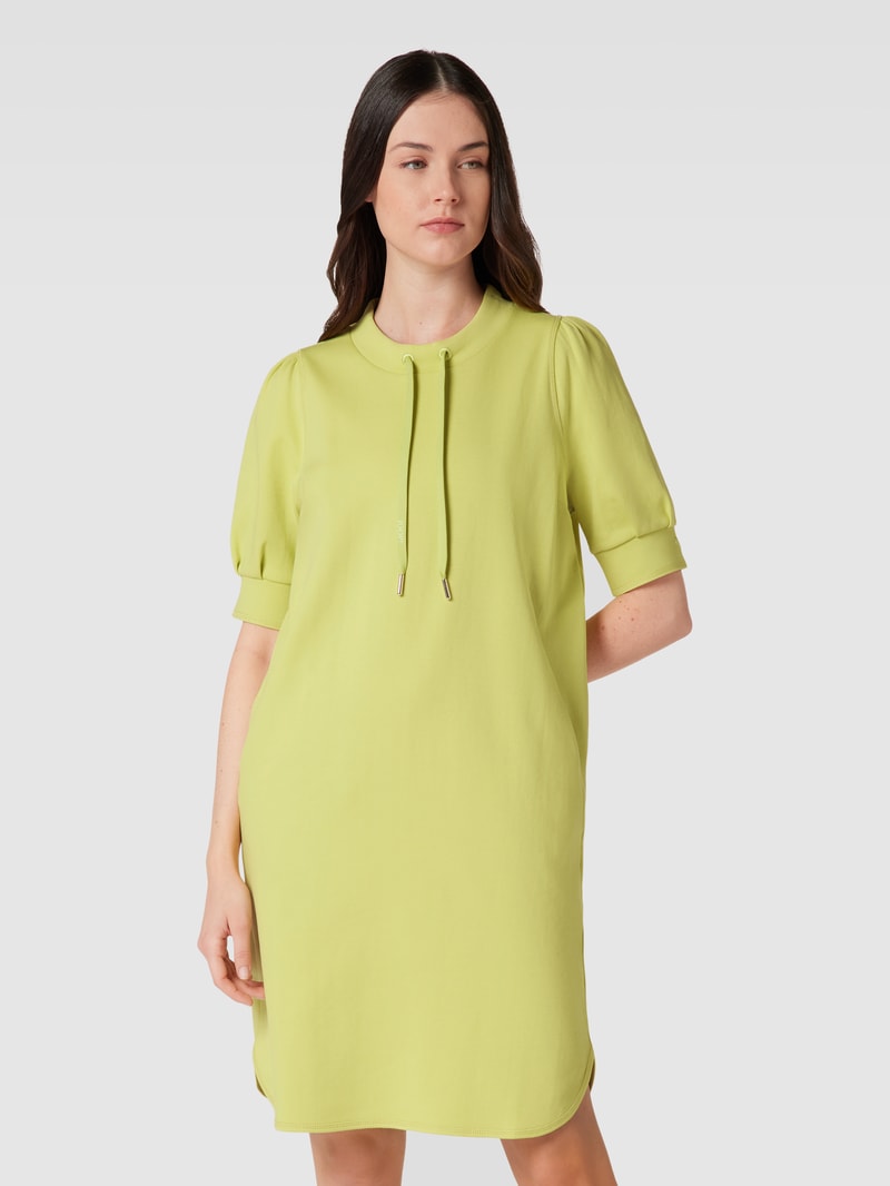 Knielanges Sweatkleid mit Rundhalsausschnitt in neon gelb