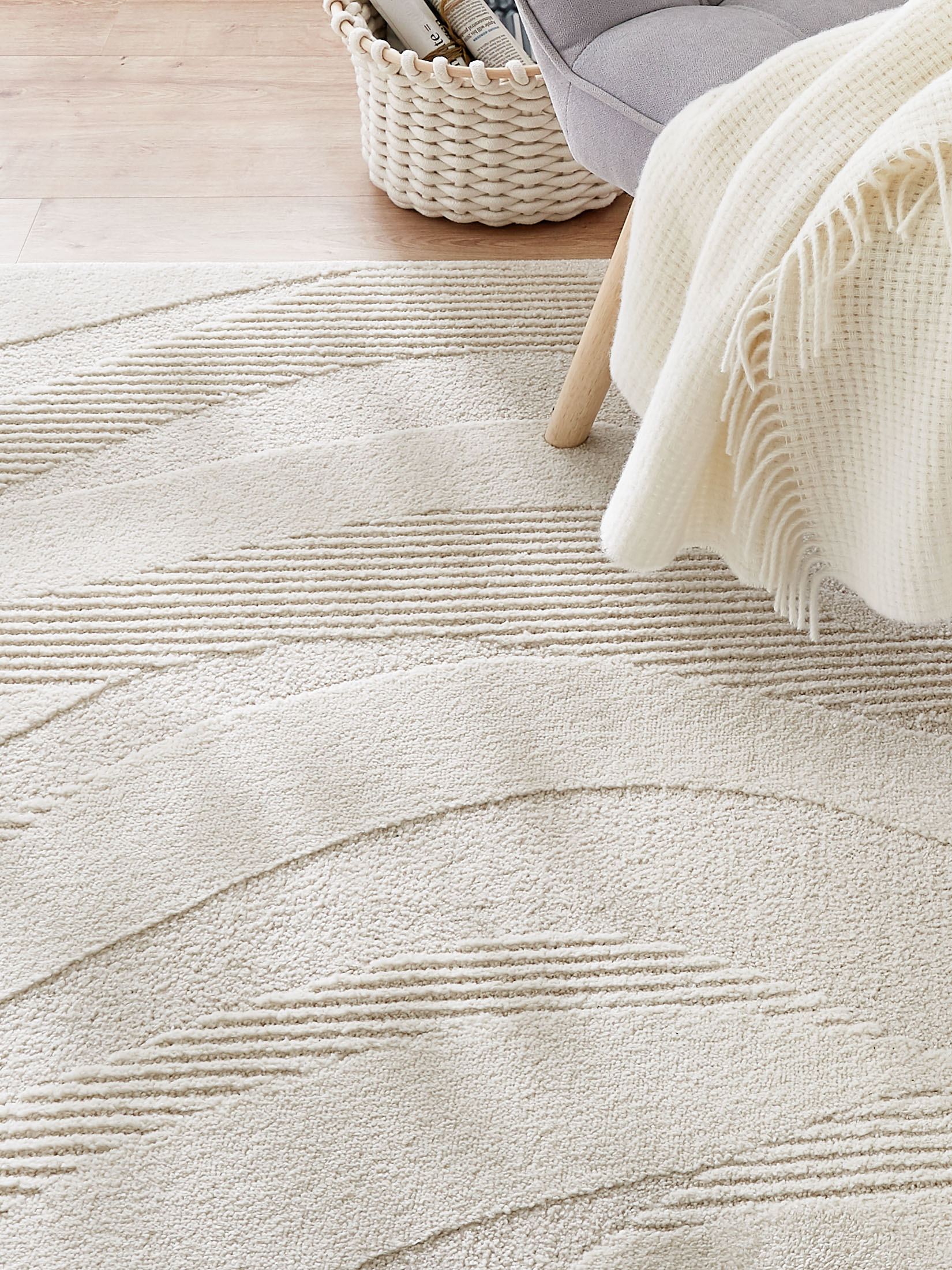 Onde Moderner Teppich, Creme