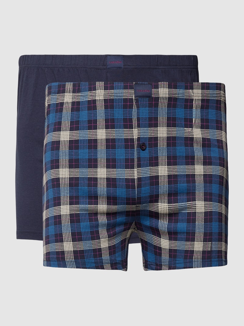 PLUS SIZE Boxershorts mit Label-Detail im 2er-Pack in dunkelblau