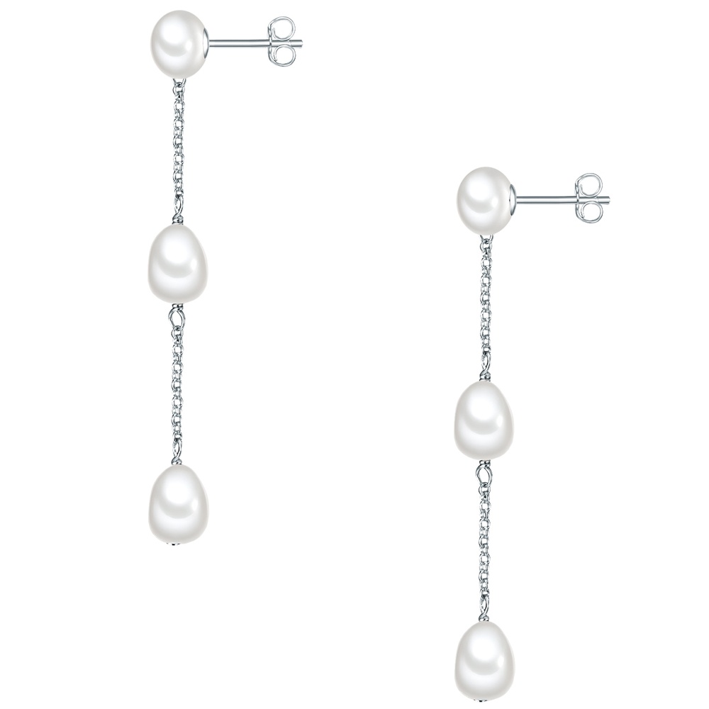 Valero Pearls Boucles d'oreille en perle Argent sterling Perle de culture d'eau douce en Argent Boucles d'oreilles