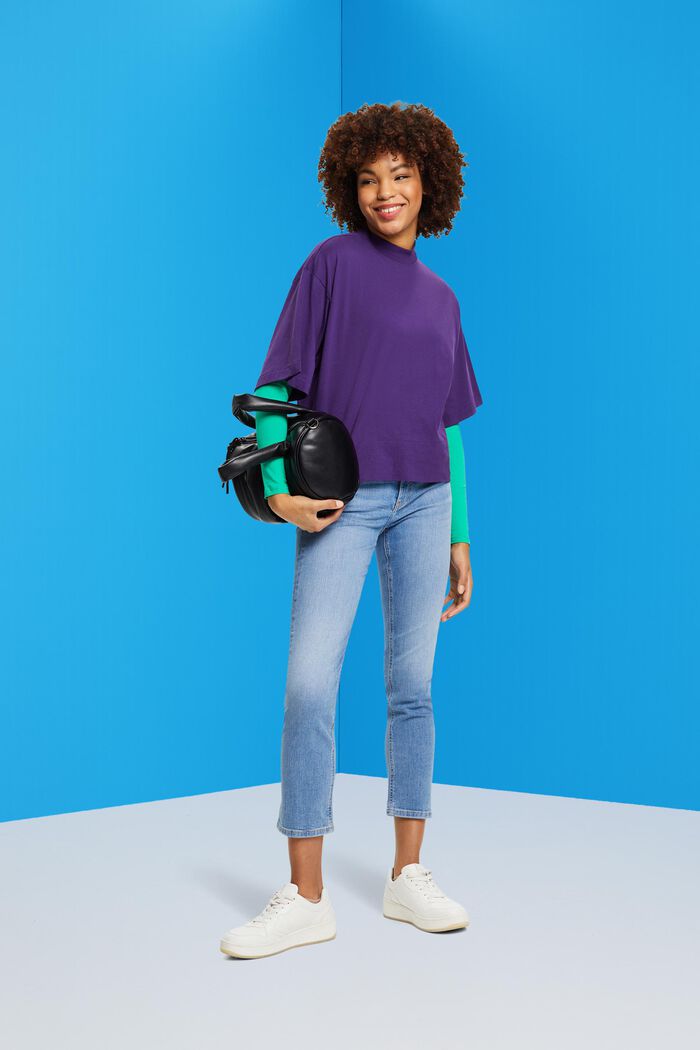 Cropped-Jeans mit mittelhohem Bund