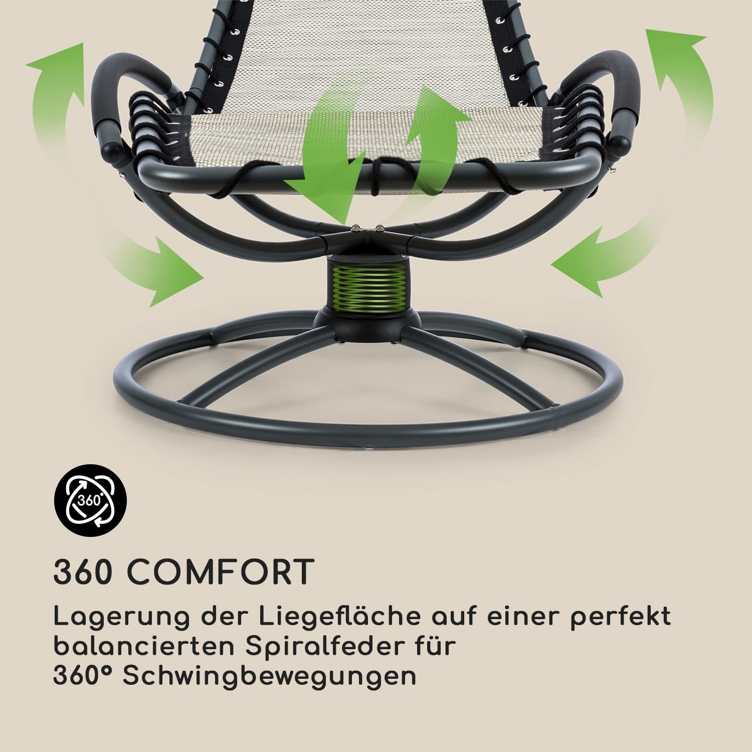 blumfeldt Gartenliege The Chiller Schwingliege, Schwingeffekt, ergonomisch geformte Gartenliege