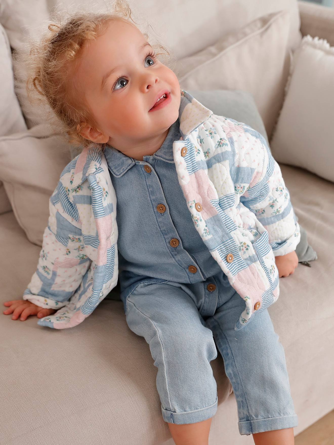 Vertbaudet Baby Übergangsjacke aus Musselin - weiß