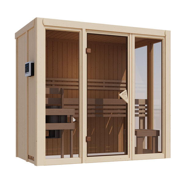 Sauna Ida 2 mit Ofen, 3,6 kW, naturbelassen