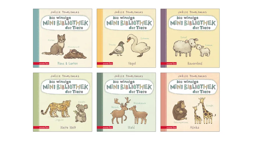 Die winzige Mini-Bibliothek der Tiere - 6 Mini-Pappbilderbücher im Schuber (Die große Mini-Bibliothek der Wörter)
