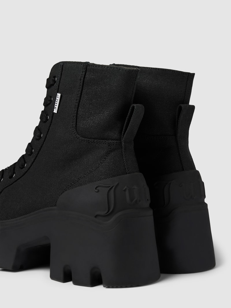 Schnürstiefel mit Label-Details in schwarz