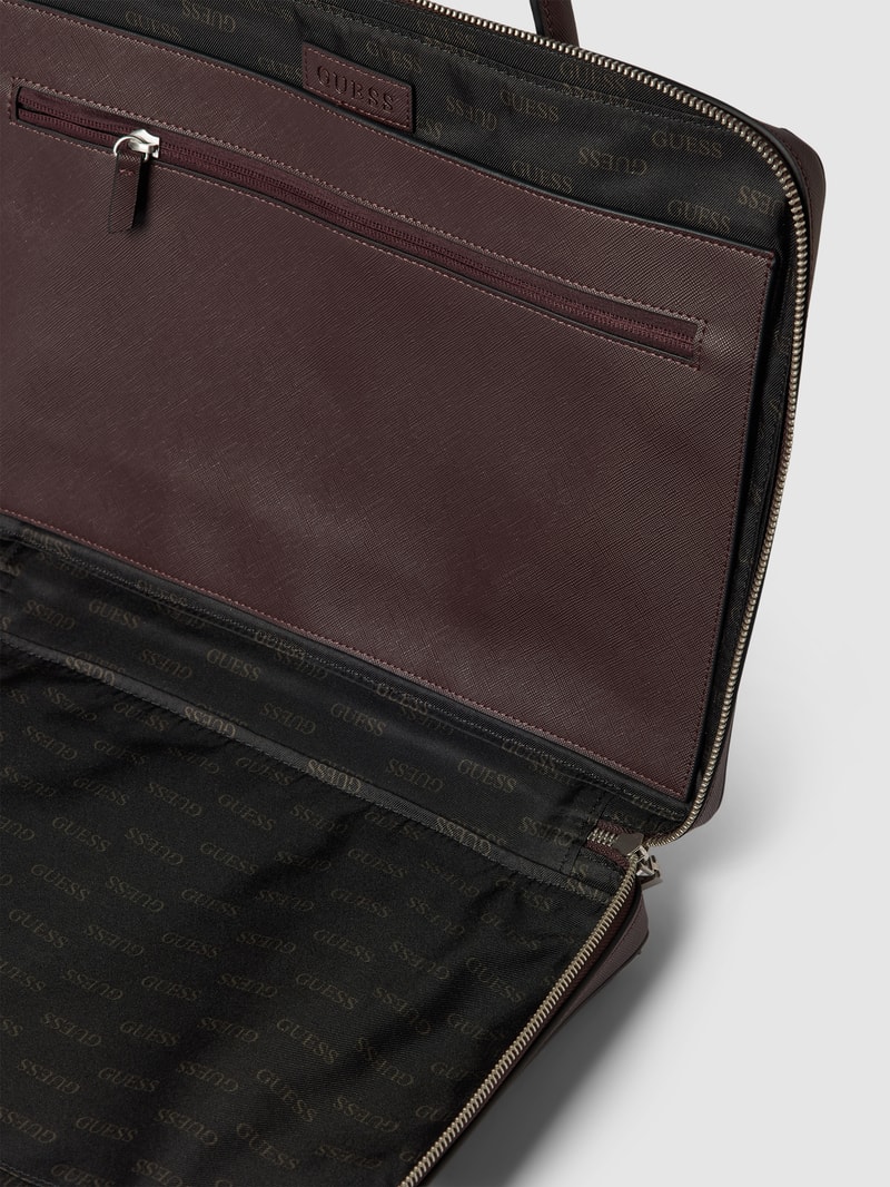Laptoptasche mit Label-Applikation in aubergine