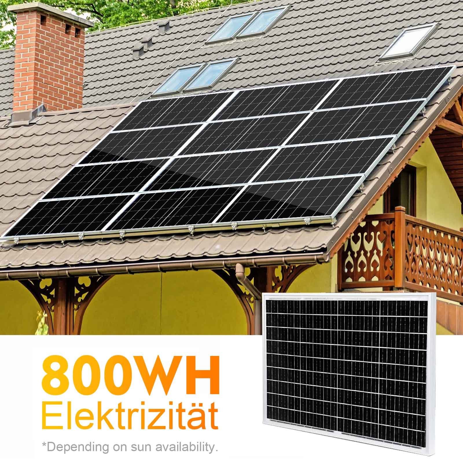 GLIESE Solarmodul 100W Solarmodul, 100,00 W, Monokristallin, (Set, 3 Stücke Solarmodul), Hoher Wirkungsgrad in Kombination mit geringem gewicht