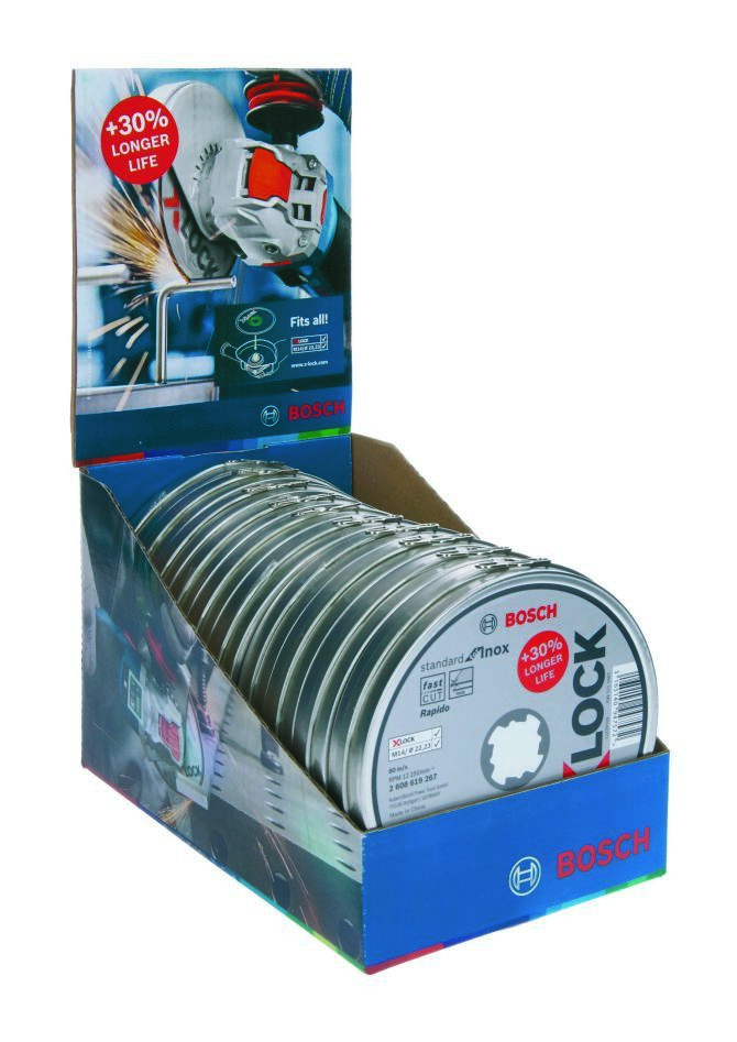Bosch Blue Zubehör 2608619267 X-LOCK Schleifscheiben Standard für Edelstahl 125x1x22,23 10 Stück in einer Dose