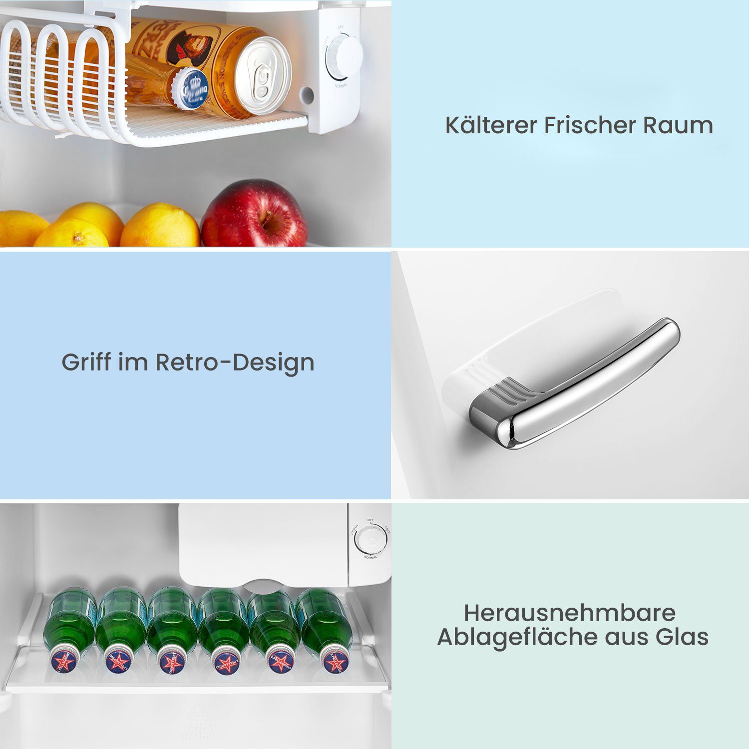 comfee Table Top Kühlschrank RCD50WH1RT(E), 50 cm hoch, 48.5 cm breit