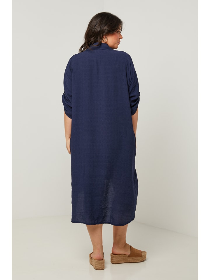 Curvy Lady Kleid in Dunkelblau günstig kaufen
