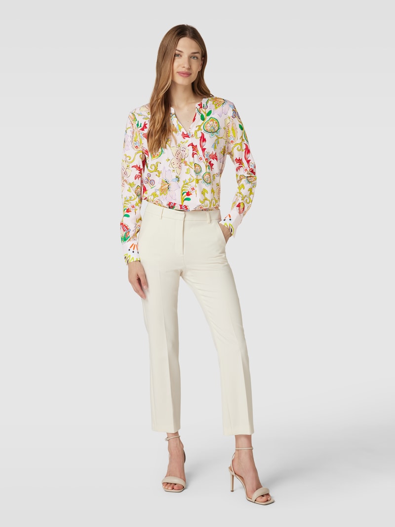 Bluse mit V-Ausschnitt in rosa