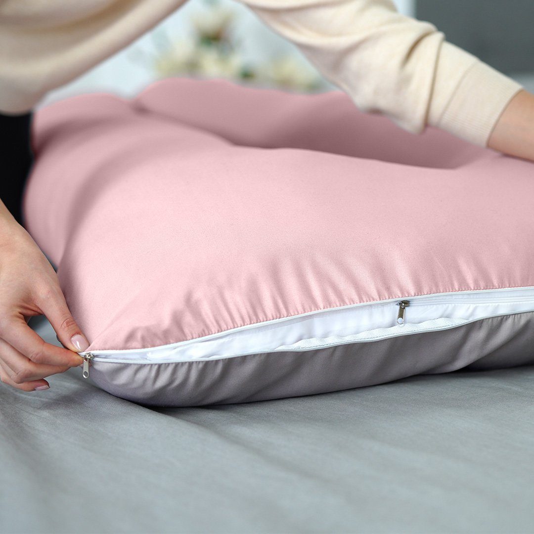 SEI Design Stillkissen Bodypillow - Körperkissen Puder/Taupe, 1 Stück inkl. Bezug, 1-tlg., Schwangerschaftskissen