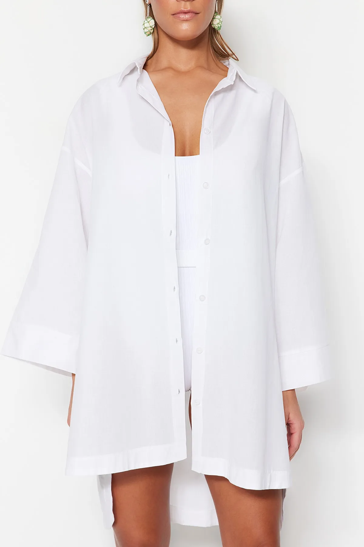 Trendyol Collection  Hemd - Weiß - Oversized