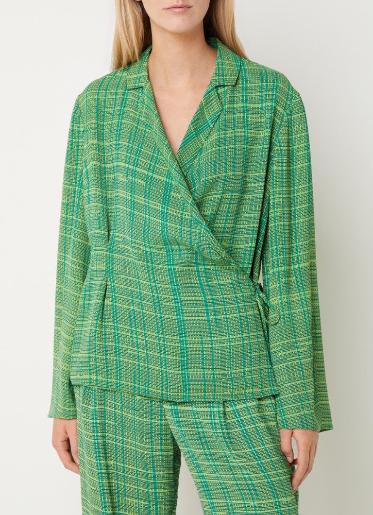 French Connection Carmen wrap top with print