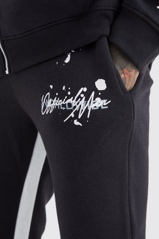 Slim-Fit Schlag-Jogginghose mit Einsatz