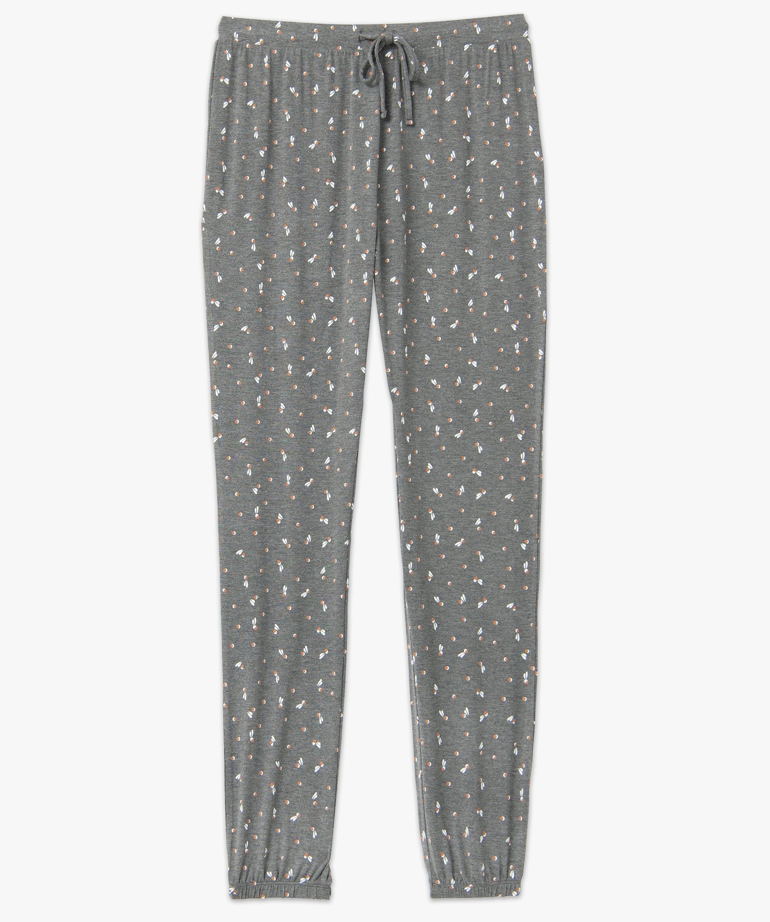 Pantalon de pyjama femme en maille fine avec bas resserré imprime | GEMO