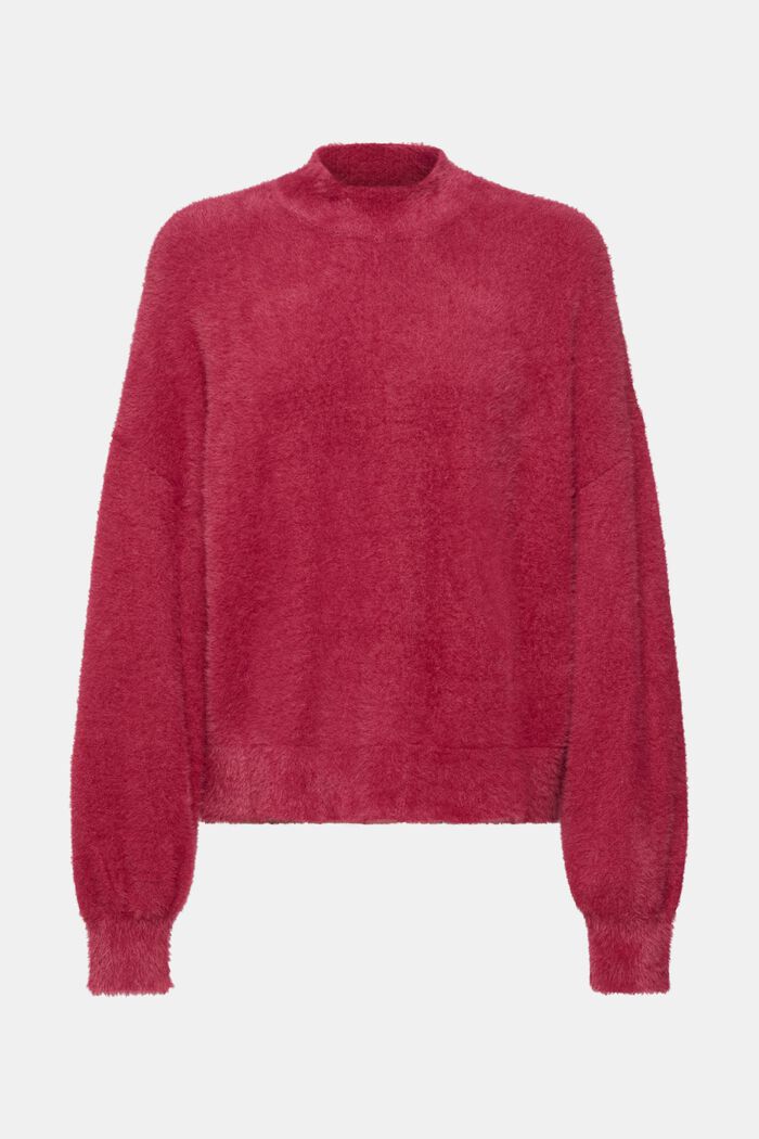 Webfellpullover mit Stehkragen