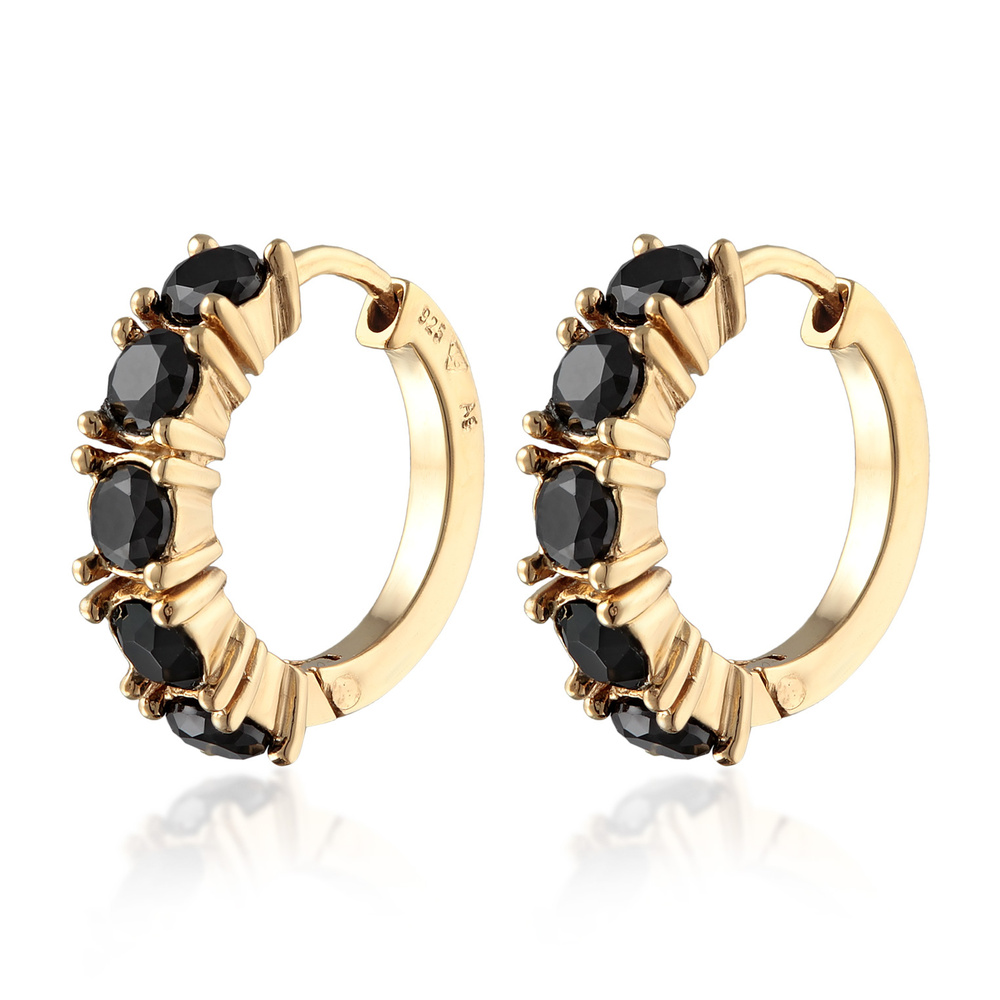 Elli Elli Boucles d'Oreilles Femmes créoles avec cristaux bleu en argent sterling 925 Boucles d'oreilles