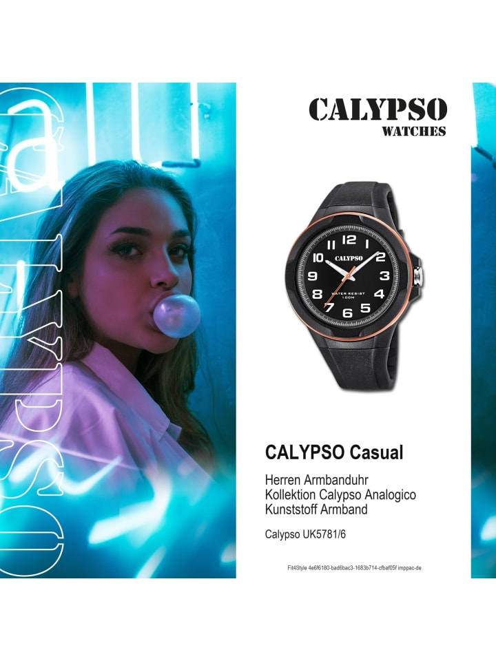 Calypso Analog-Armbanduhr Calypso Analogico schwarz extra groß (ca. 46mm) günstig kaufen onesize