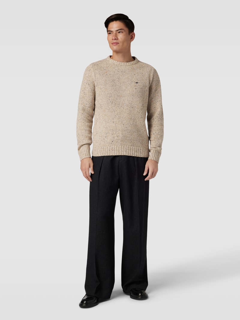 Strickpullover in Melange-Optik Modell 'Donegal' in offwhite