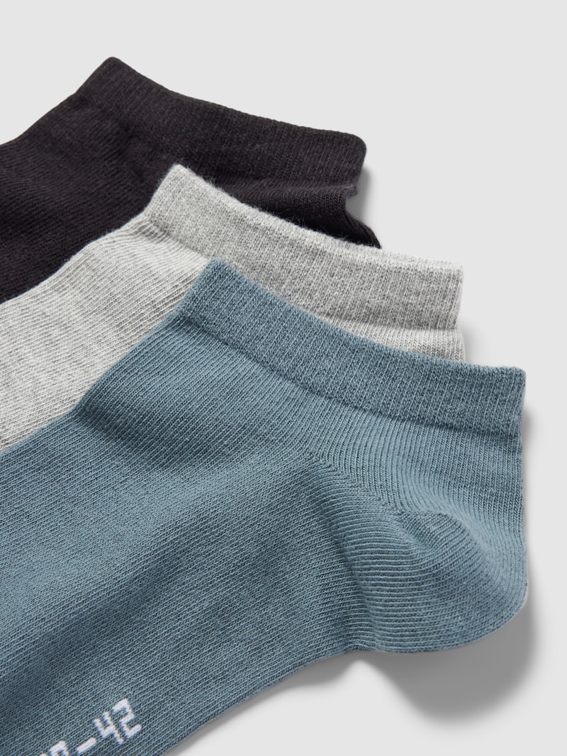 Socken mit Label-Print im 3er-Pack in mittelgrau meliert